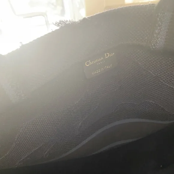 LIKE NEW💯CHRISTIAN DIOR Canvas Embroidered Camouflage Large Book Tote Blue - Picture 9 of 16